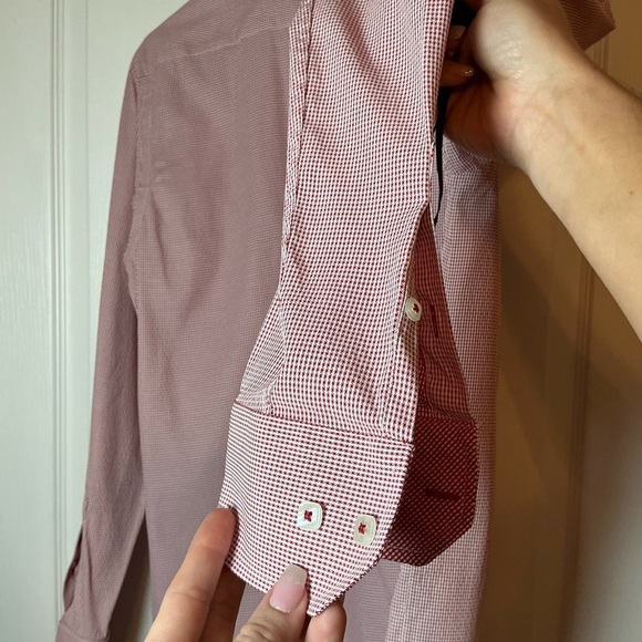 Rosso Milano Elegant Men's Red Button Up Dress Shirt - Picture 5 of 7